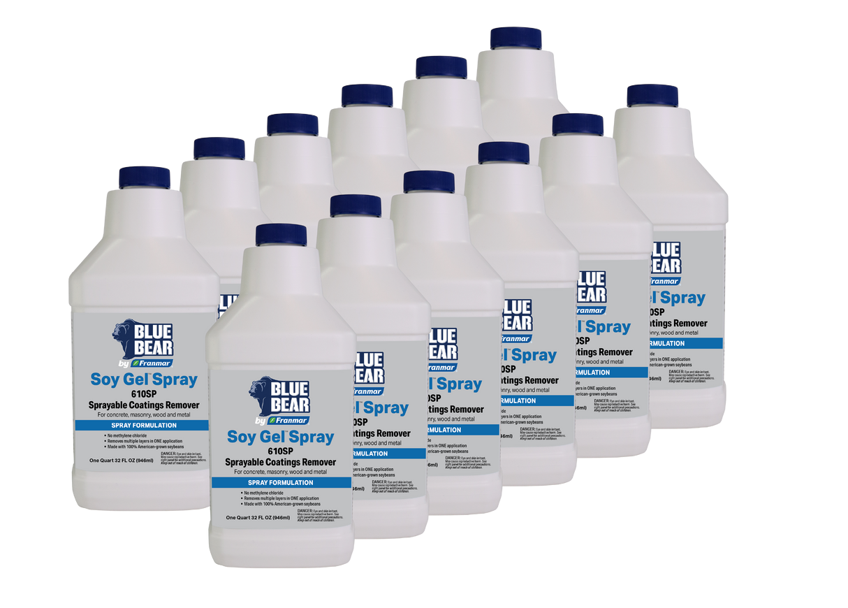 Franmar BLUE BEAR Soy Gel Spray 610SP Sprayable Coatings Remover - 12 Quart Case