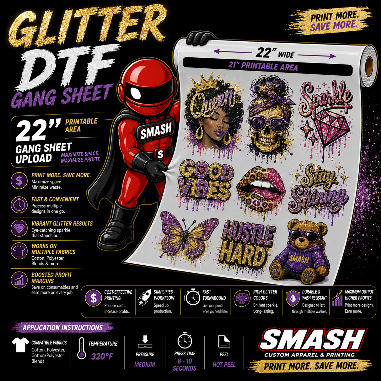 Glitter DTF Gang Sheet Upload 22"