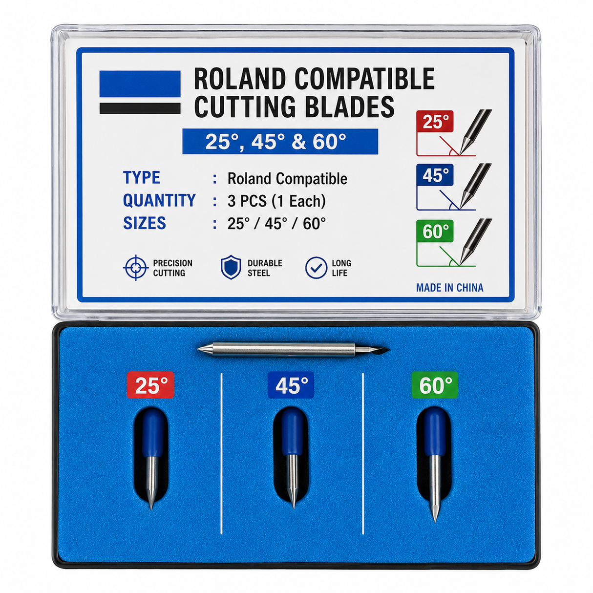 Roland Compatible Cutting Blades – 25°, 45° & 60°