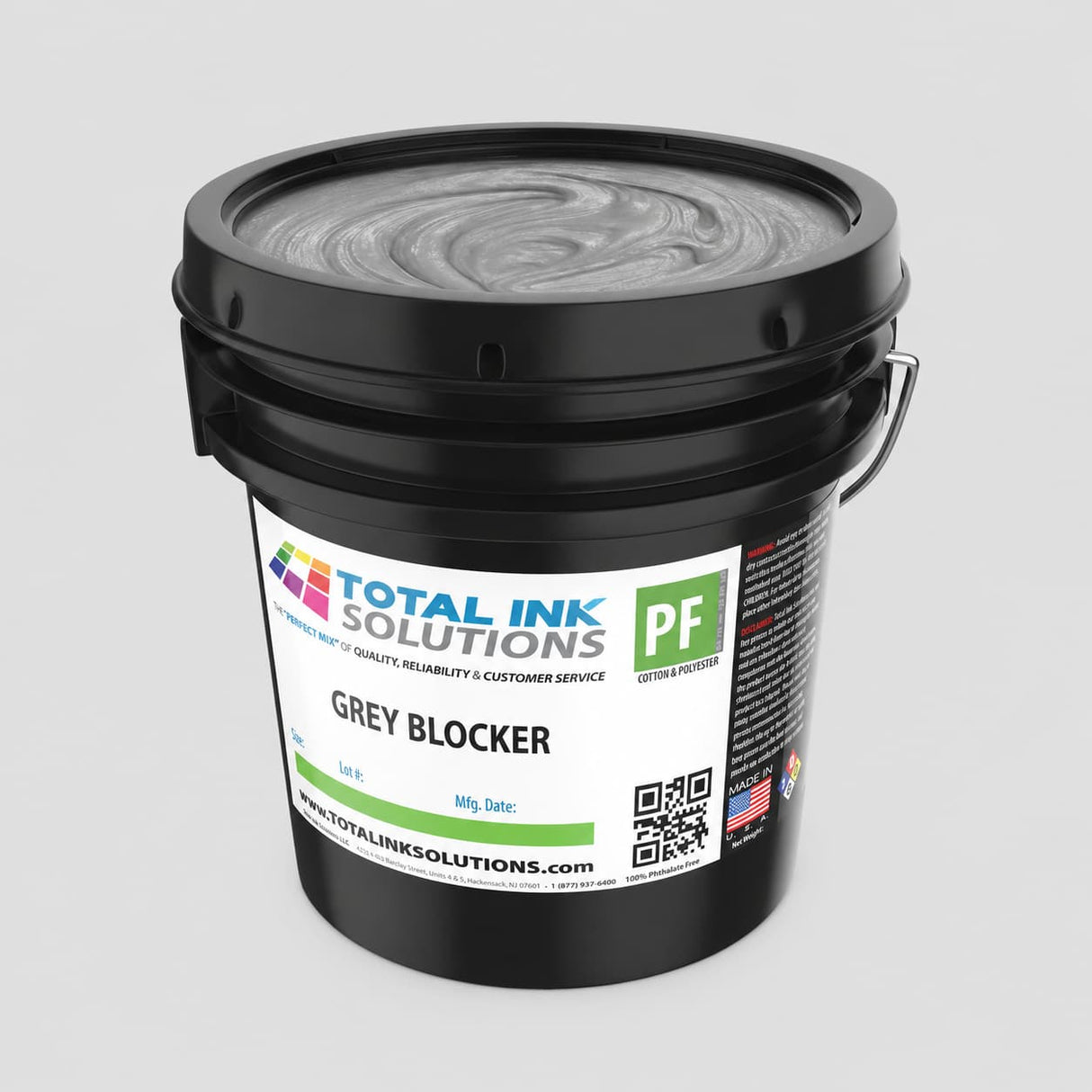 Grey Blocker Underbase Plastisol Ink – 290–310°F Cure – Dye Migration Control
