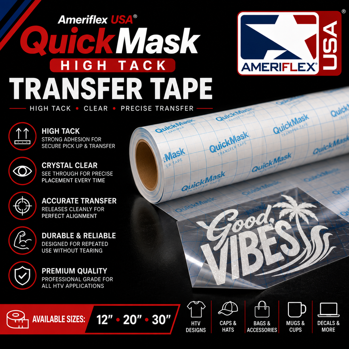 QuickMask™ High Tack Transfer Tape – 12", 20" & 30"