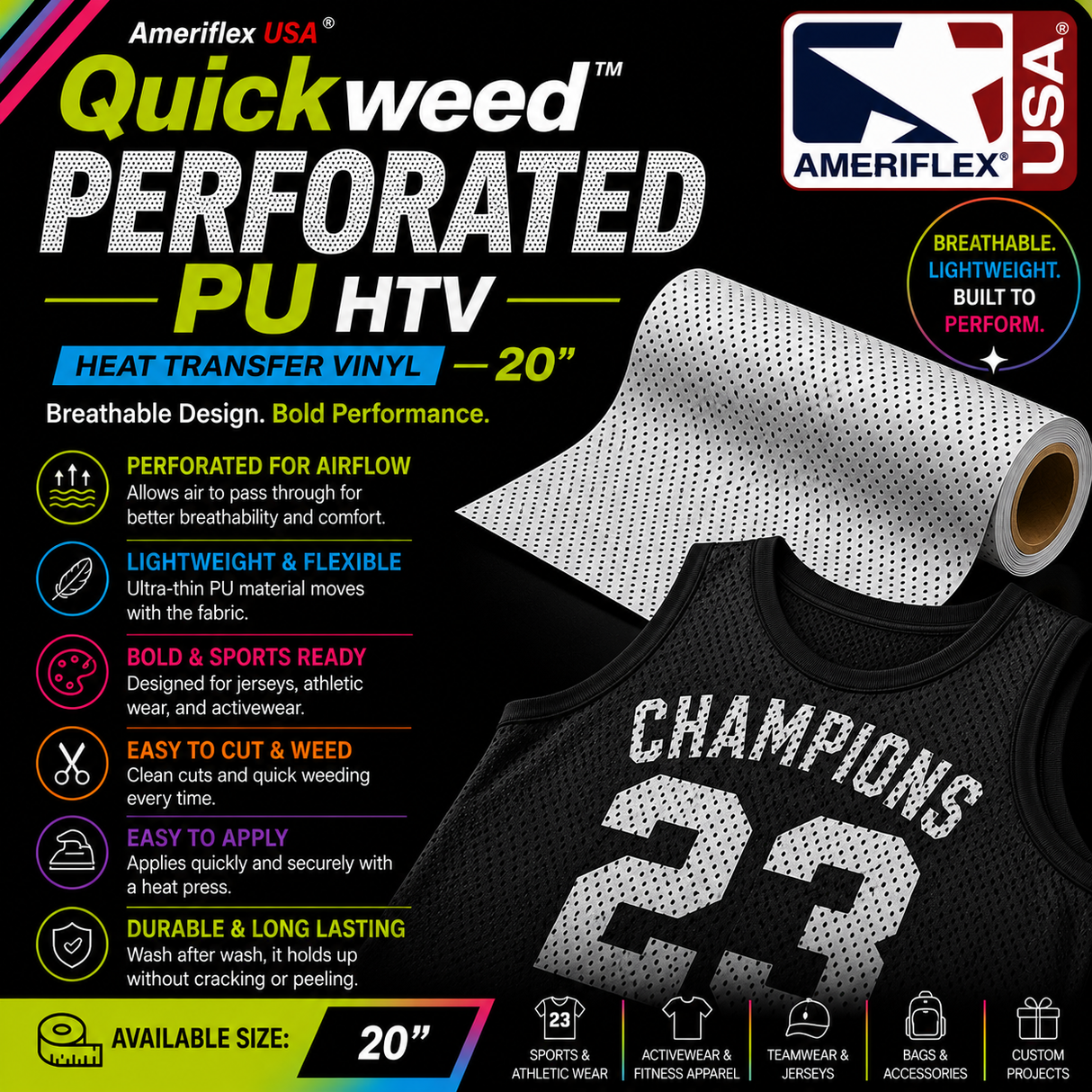 Quickweed™ Perforated PU HTV – 20"