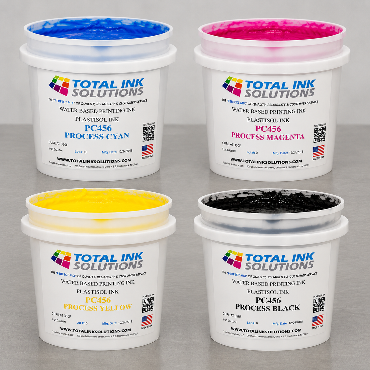 Four Color Process Plastisol Ink – CMYK Set – All Four Colors