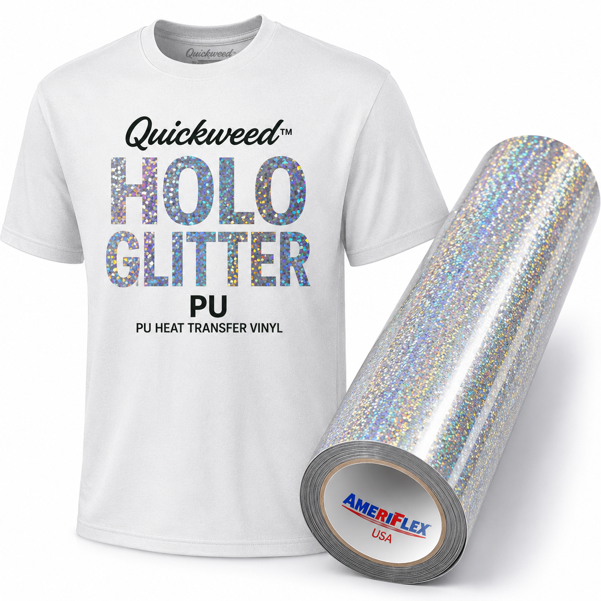 Quickweed™ Holo Glitter PU PU Heat Transfer Vinyl