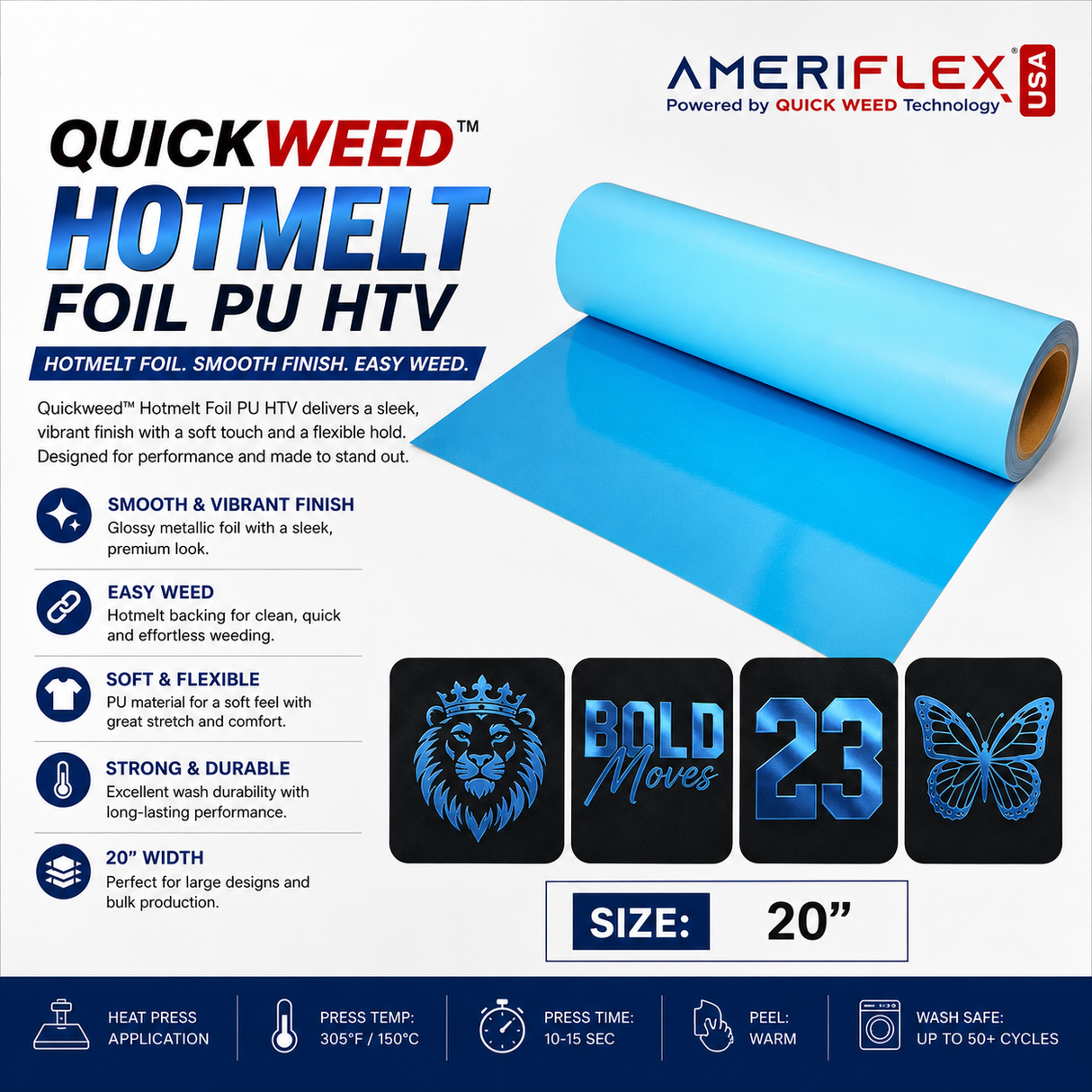 Quickweed™ Hotmelt Foil PU HTV – 20"