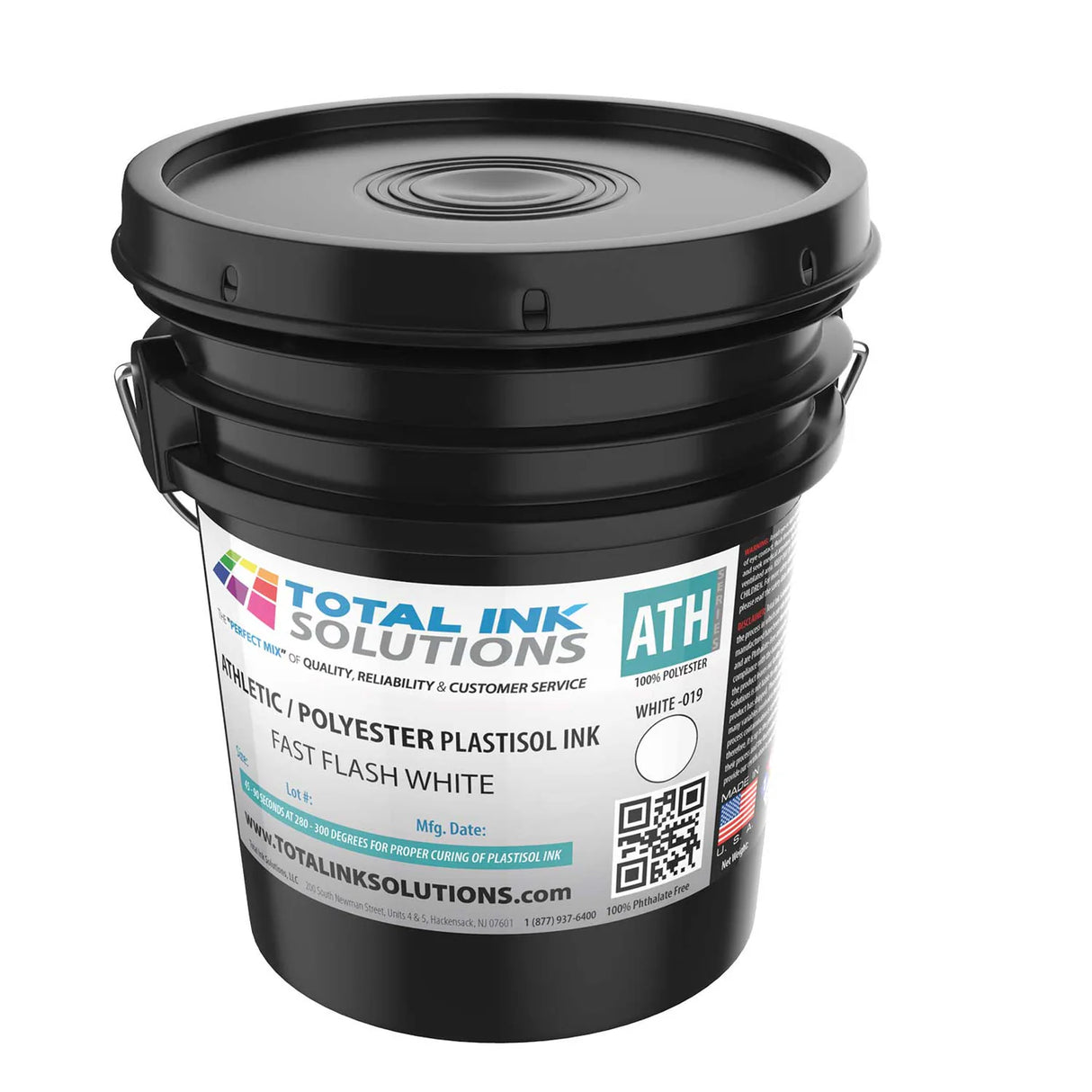 Athletic - White Fast Flash Polyester Plastisol Ink - 100% Polyesters
