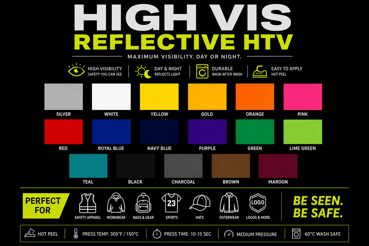 High visibility reflective heat transfer vinyl
