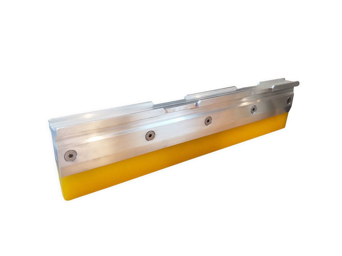 Automatic press flood bar and squeegee