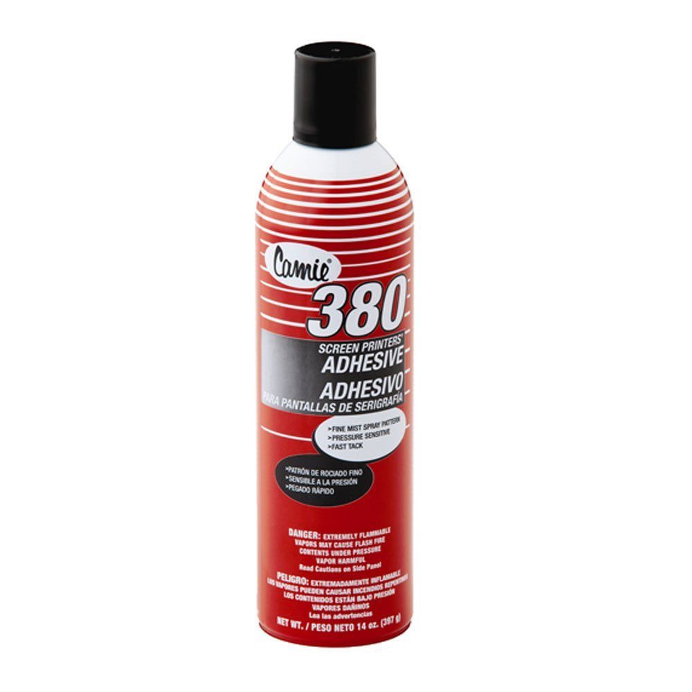 Screen printing spray adhesive products