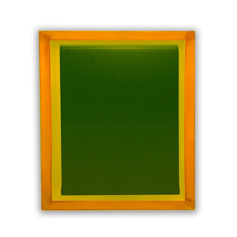 Coated and burned screen printing screen