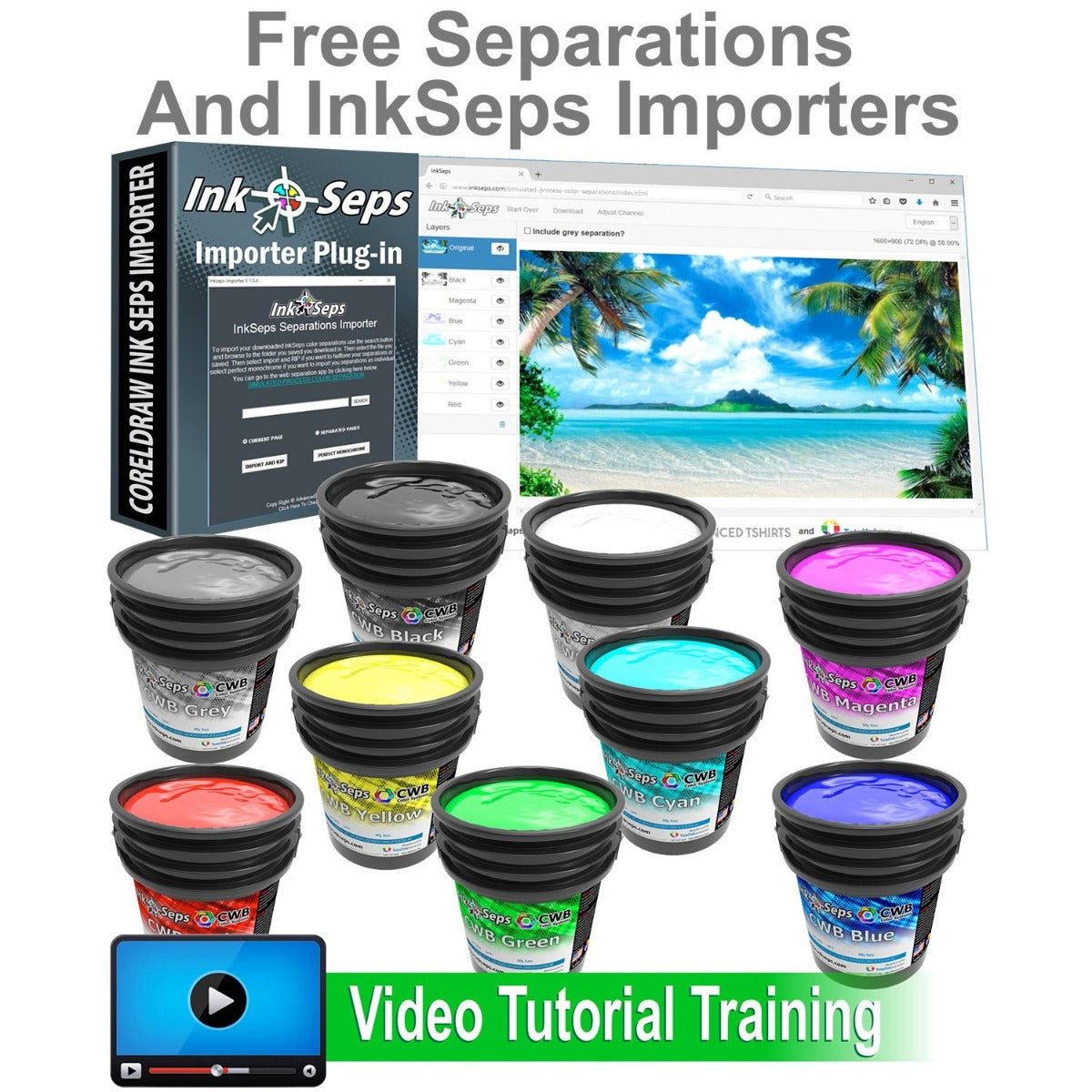 CWB simulated process plastisol ink set