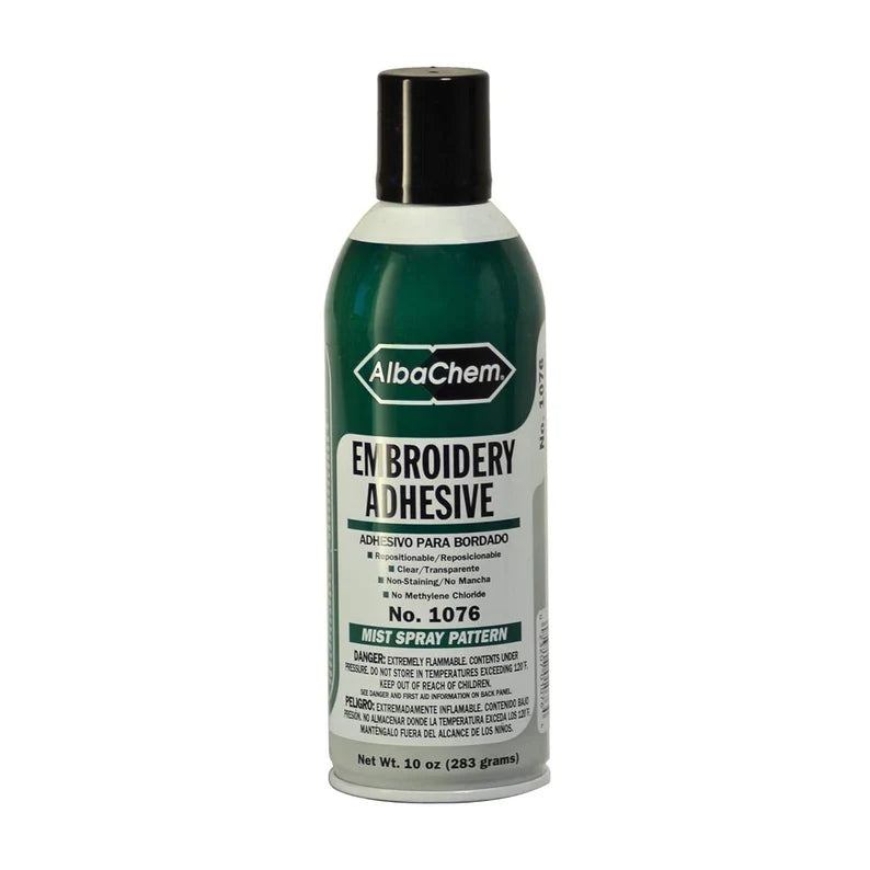 Embroidery temporary spray adhesive