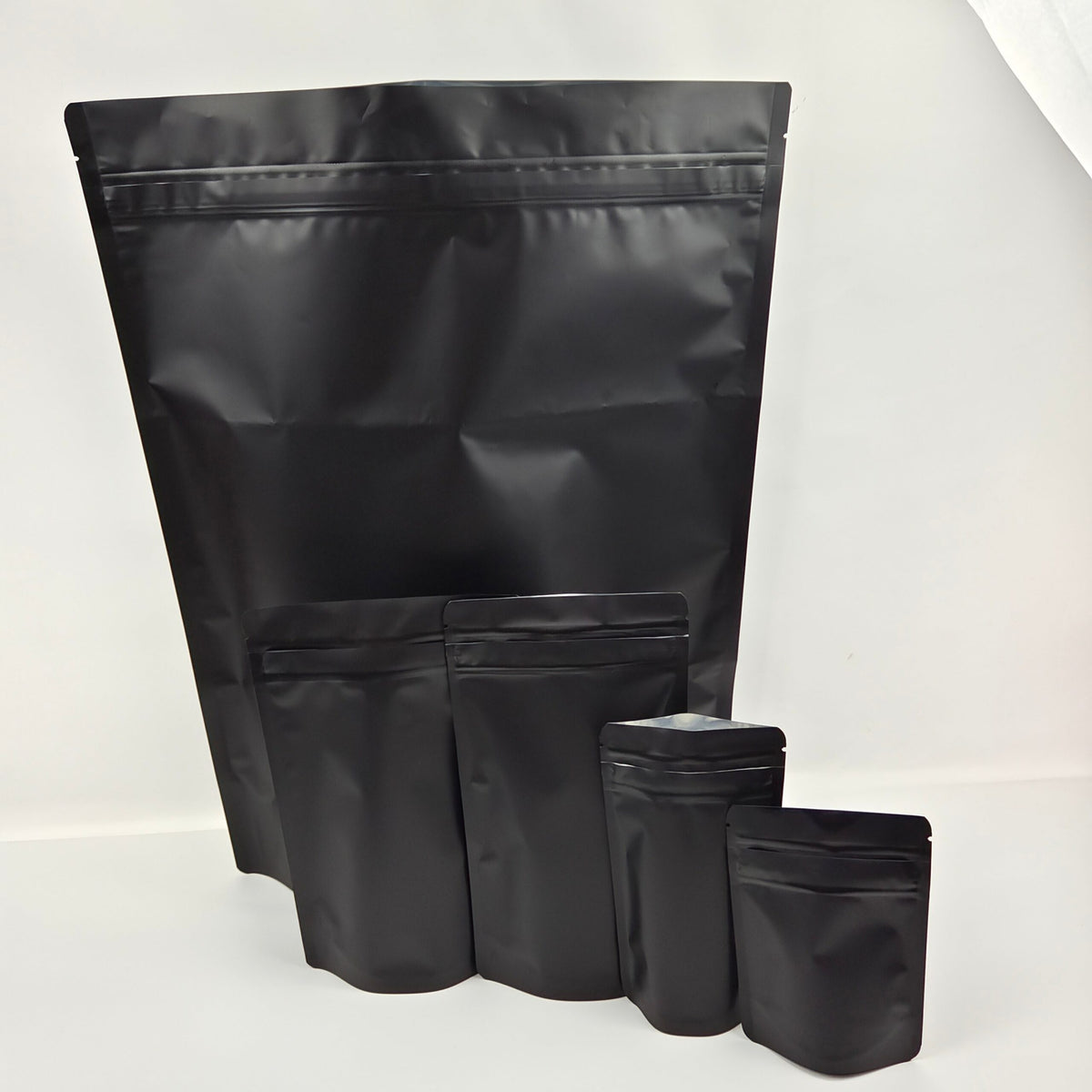 Matte black mylar storage bag