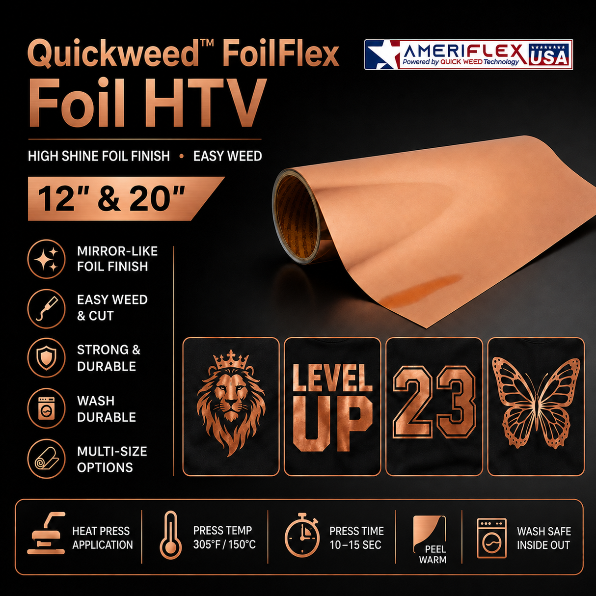 Quickweed™ FoilFlex Foil HTV – 12" & 20"