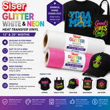Siser® Glitter White and Neon Heat Transfer Vinyl – 12" & 20"