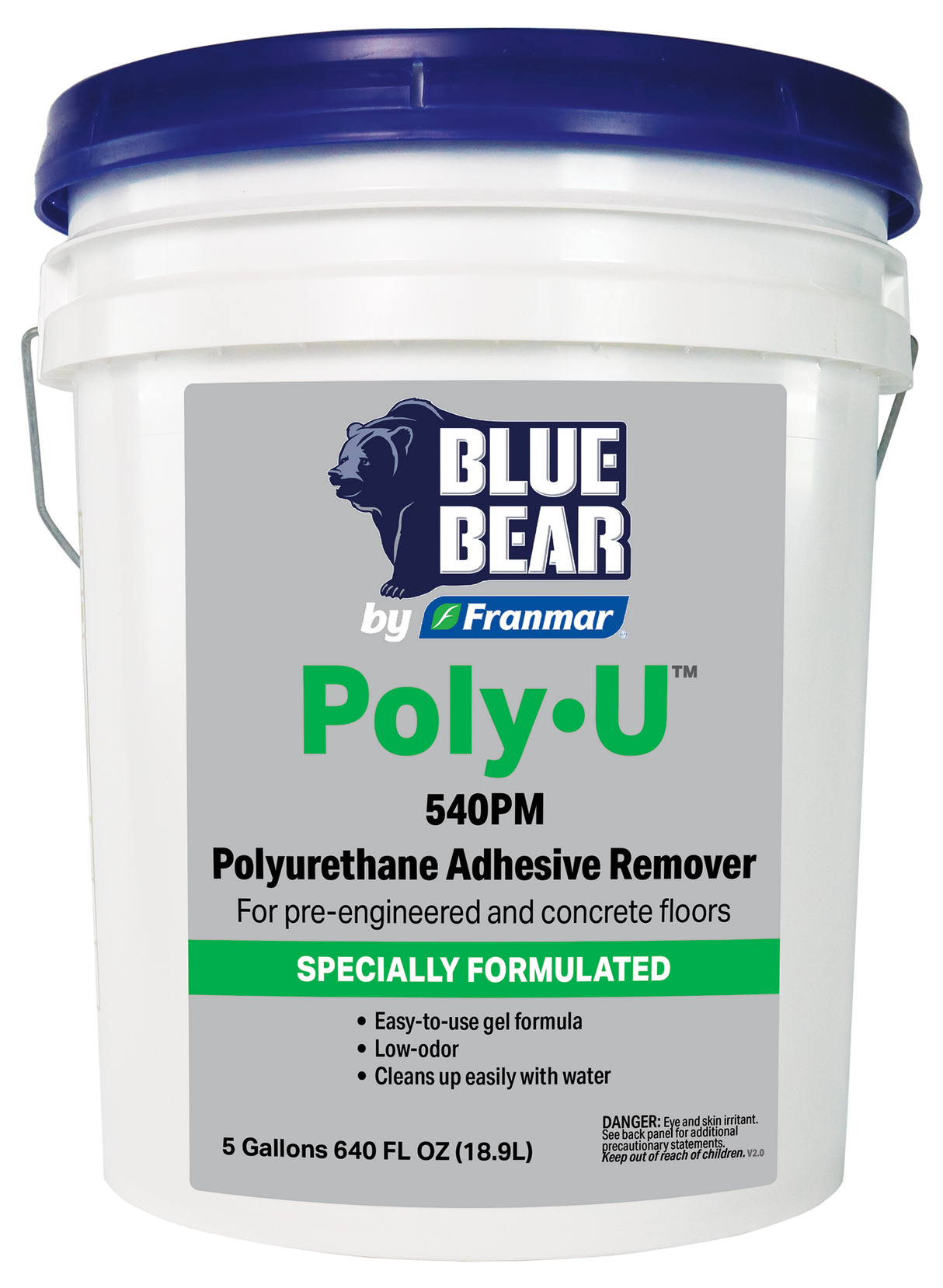 Franmar BLUE BEAR Poly-U 540PM Polyurethane Adhesive Remover - 5 Gallons