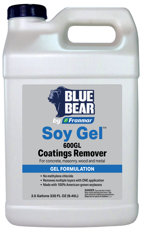 Franmar BLUE BEAR Soy Gel 600GL Coatings Remover - 2.5 Gallon