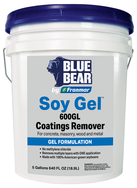 Franmar BLUE BEAR Soy Gel 600GL Coatings Remover - 5 Gallon
