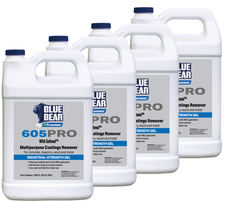 Franmar BLUE BEAR 605PRO Multipurpose Coatings Remover with Safenol - 4 Gallon Case