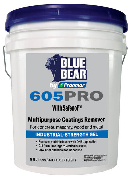 Franmar BLUE BEAR 605PRO Multipurpose Coatings Remover with Safenol - 5 Gallon