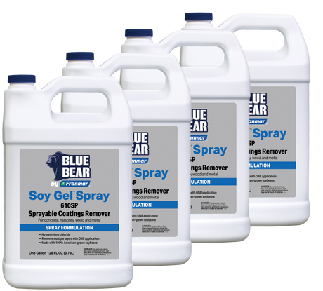 Franmar BLUE BEAR Soy Gel Spray 610SP Sprayable Coatings Remover - 4 Gallon Case
