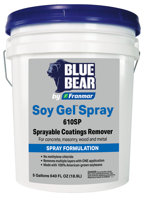 Franmar BLUE BEAR Soy Gel Spray 610SP Sprayable Coatings Remover - 5 Gallon