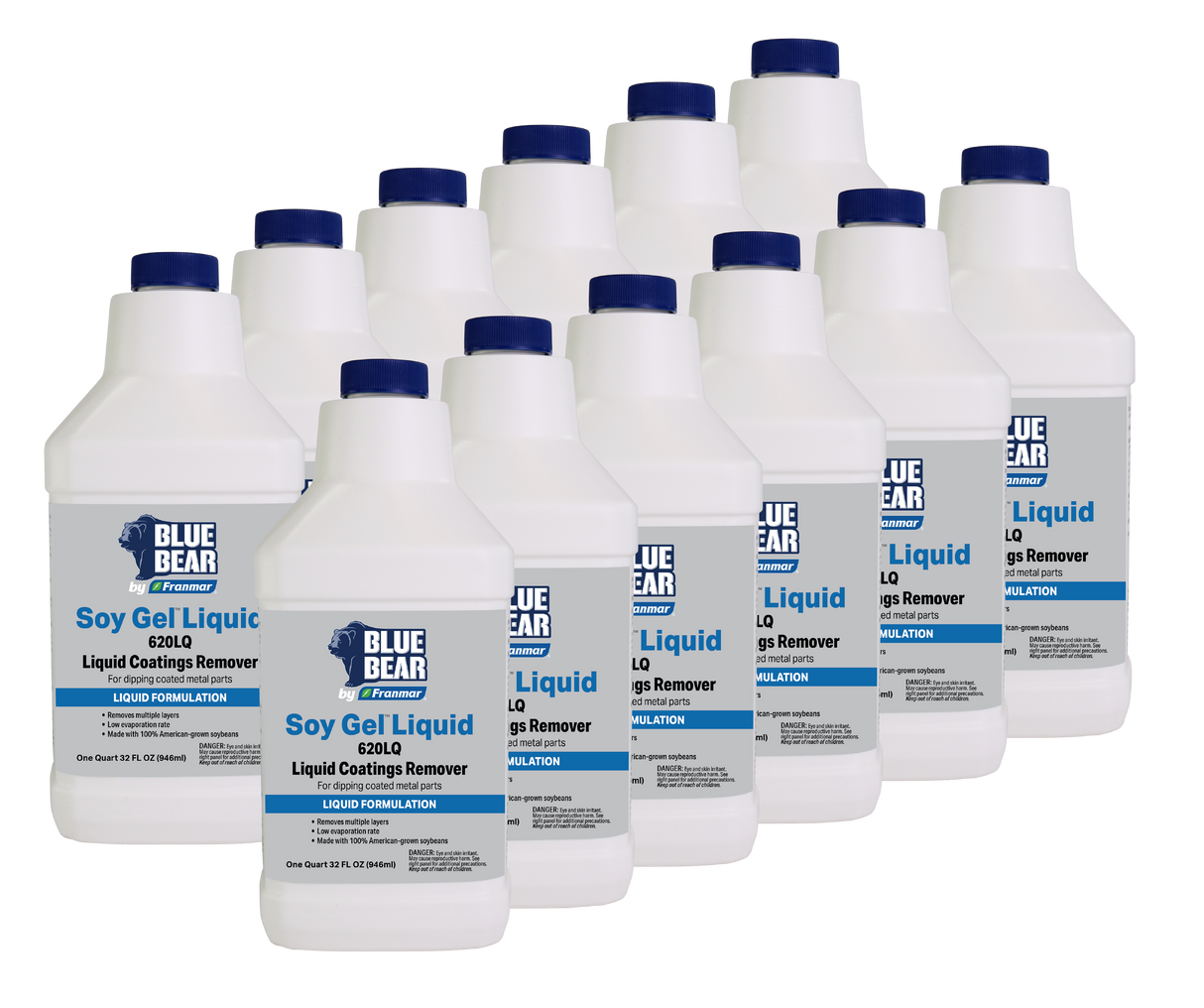 Franmar BLUE BEAR Soy Gel Liquid 620LQ Coatings Remover - 12 Quart Case