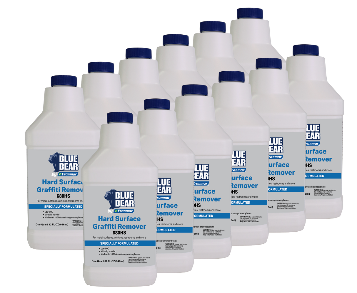 Franmar BLUE BEAR 680HS Hard Surface Graffiti Remover - 12 Quart Case