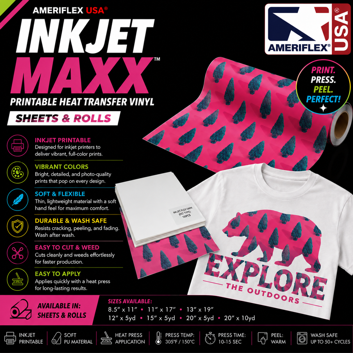 Inkjet Maxx Printable Heat Transfer Vinyl
