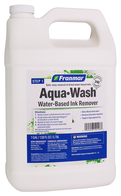 Franmar Aqua-Wash Water-Based Ink Remover - Gallon