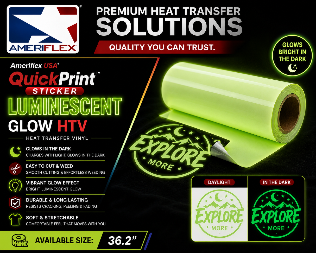 Ameriflex USA QuickPrint™ Sticker Luminescent Glow HTV – 36.2"