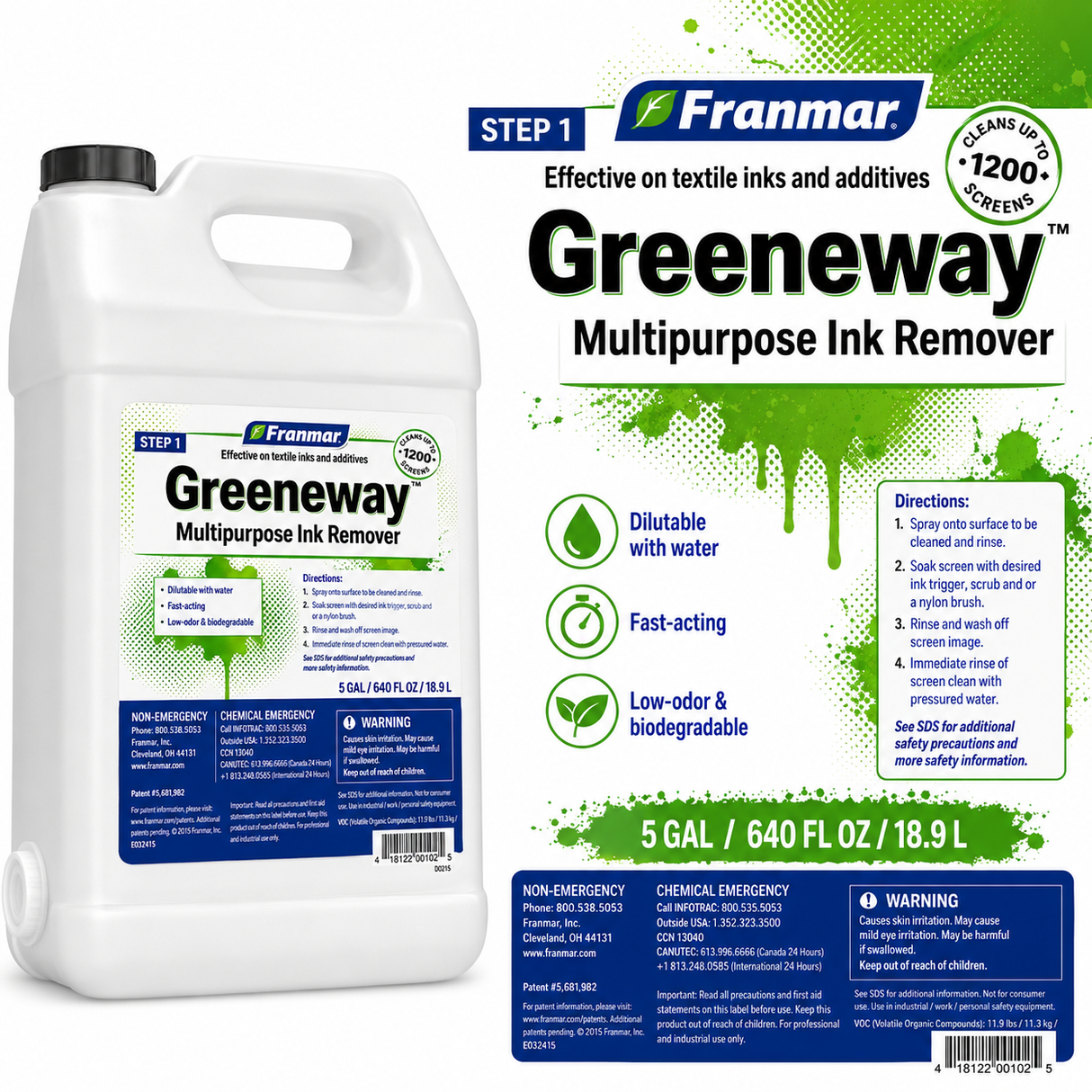 Franmar® Greeneway Multipurpose Ink Remover