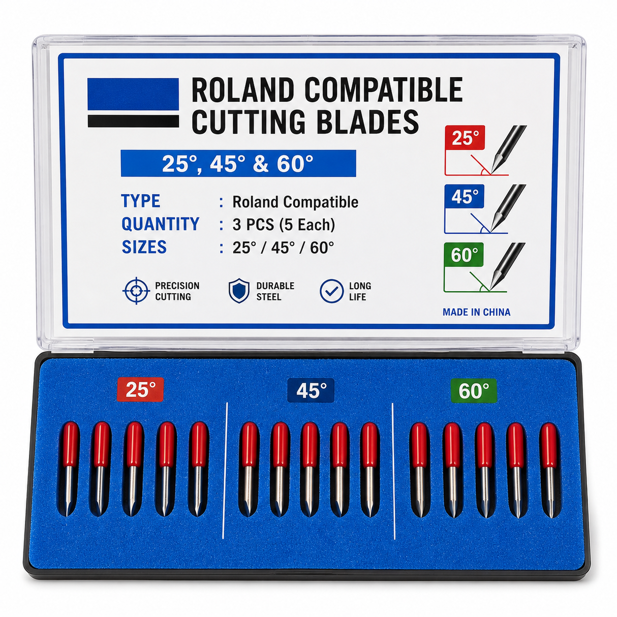 Roland Compatible Cutting Blades – 25°, 45° & 60°