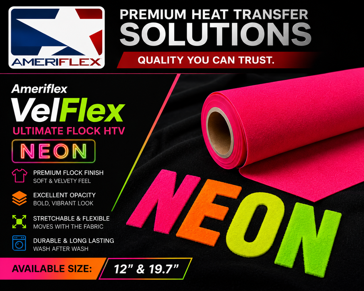 Ameriflex VelFlex Ultimate Flock HTV – Neon 12" & 19.7"