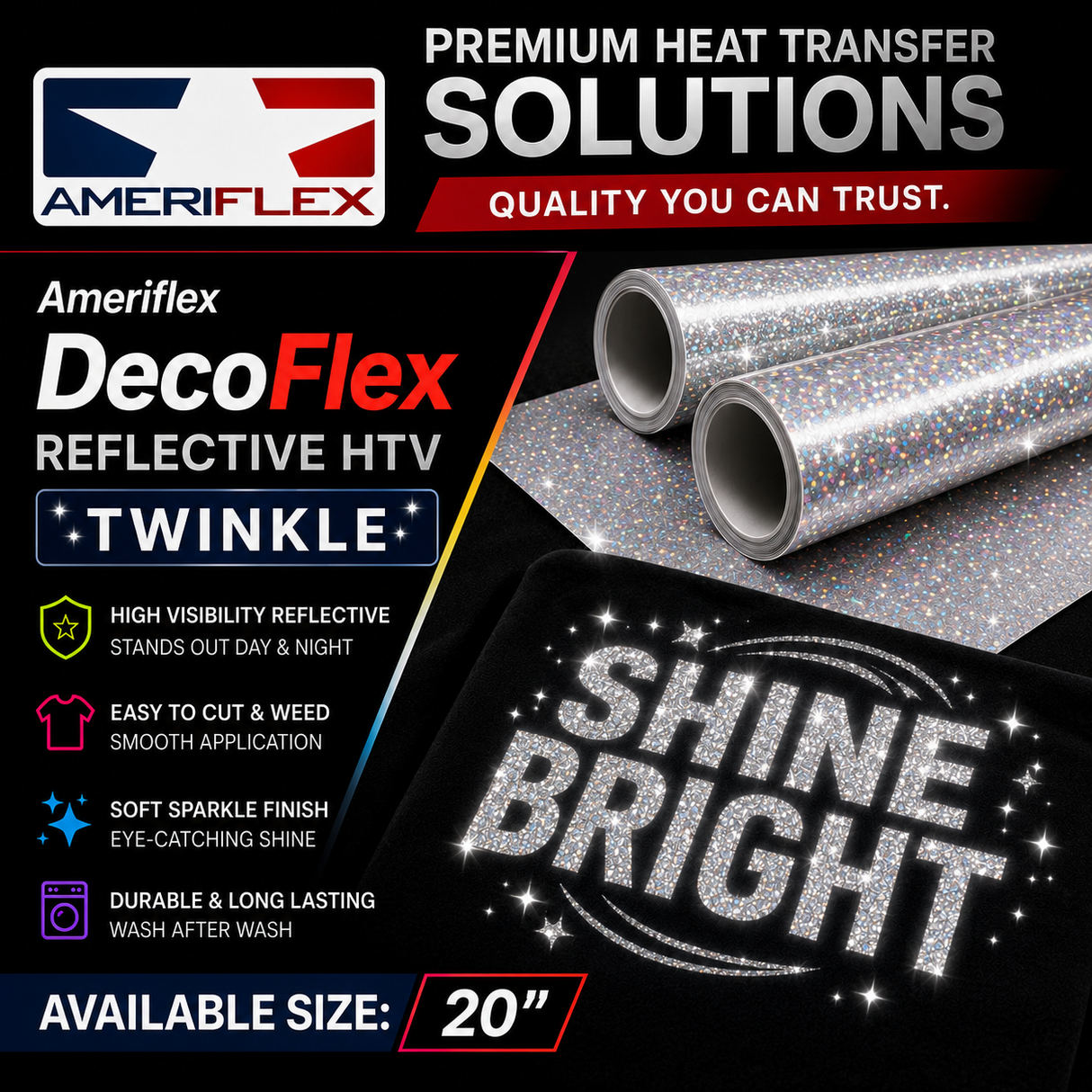 Ameriflex DecoFlex Reflective HTV – Twinkle 20"