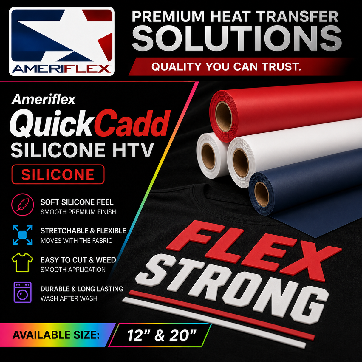 Ameriflex QuickCadd Silicone HTV 12" & 20"