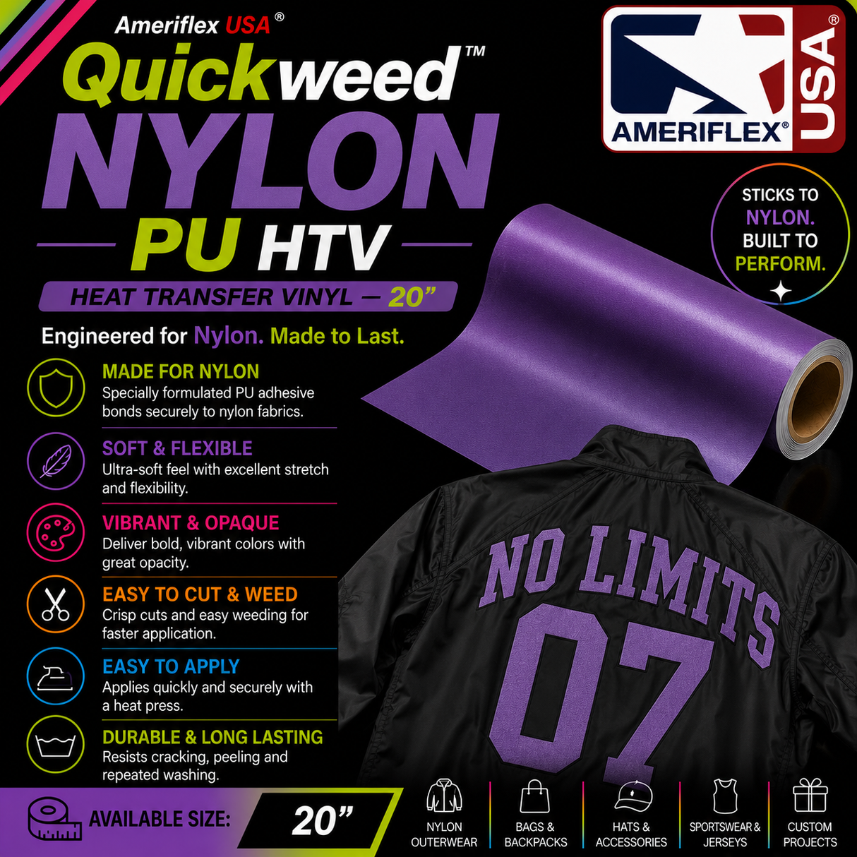 Quickweed™ Nylon PU HTV – 20"