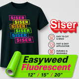 Siser EasyWeed Fluorescent heat transfer vinyl rolls 12, 15 and 20 inch