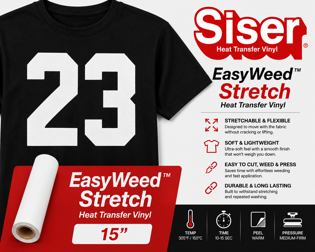 Siser® EasyWeed® Stretch Heat Transfer Vinyl – 15"