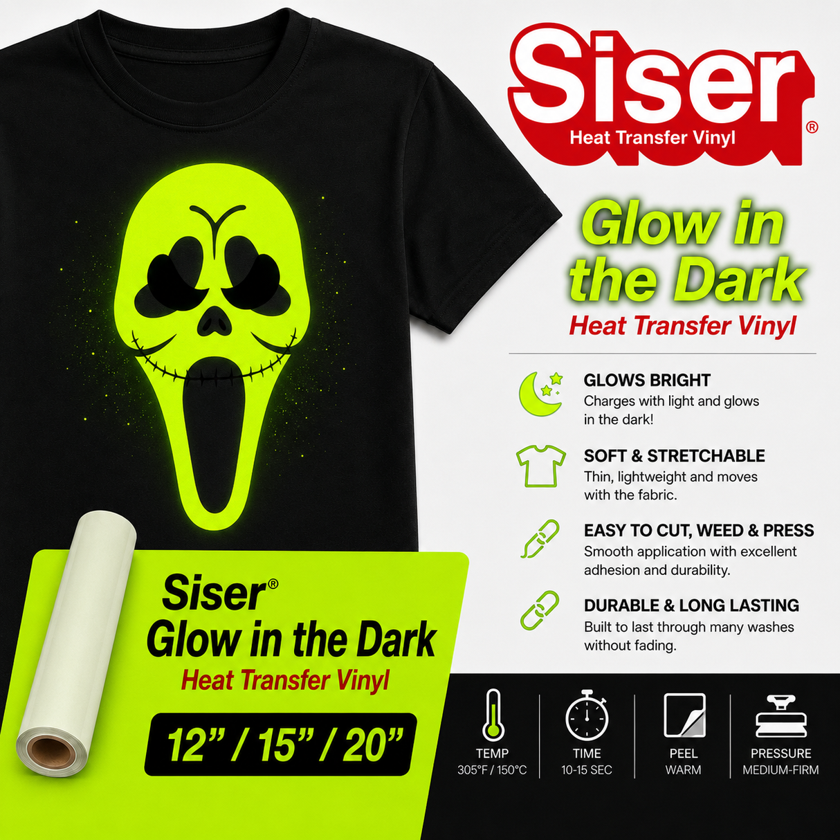 Siser EasyWeed Extra Nylon heat transfer vinyl 15 inch roll