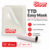 Siser TTD Easy Mask 8.4 x 11 cut sheets 25 pack