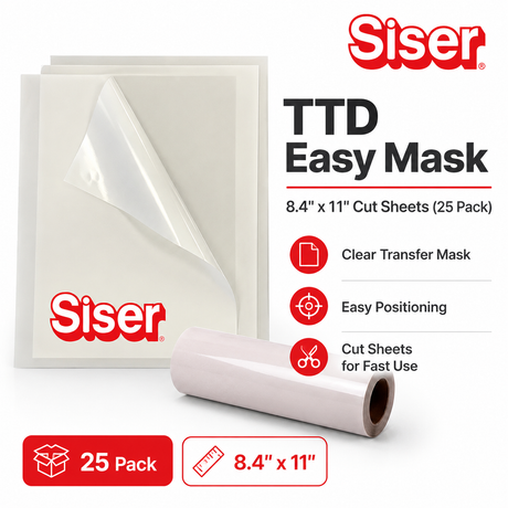 Siser TTD Easy Mask 8.4 x 11 cut sheets 25 pack