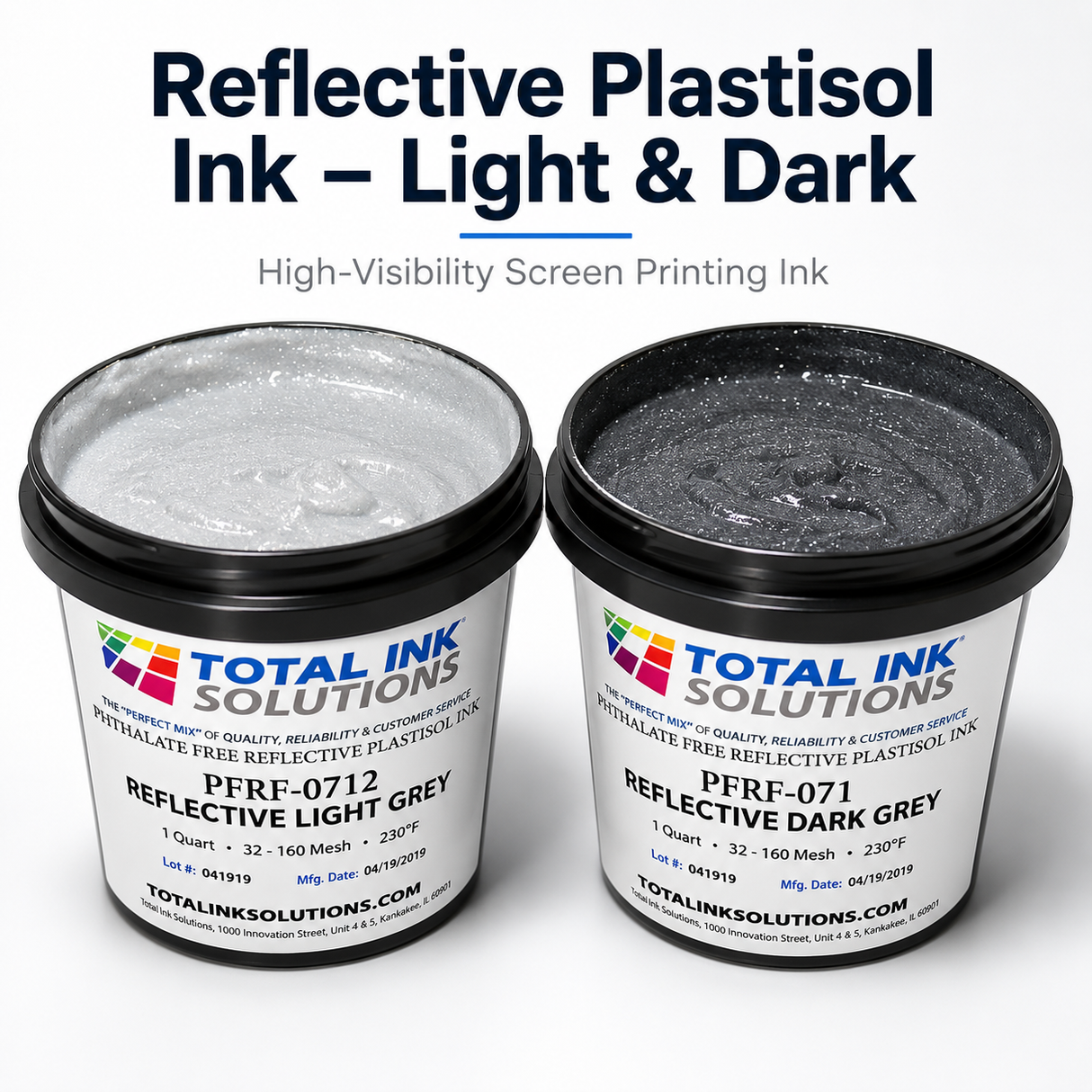 Reflective Plastisol Ink – Light & Dark – High-Visibility Screen Printing Ink