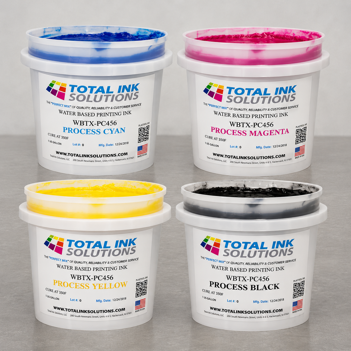Four Color Process Water-Based Ink – CMYK Set – Soft Hand
