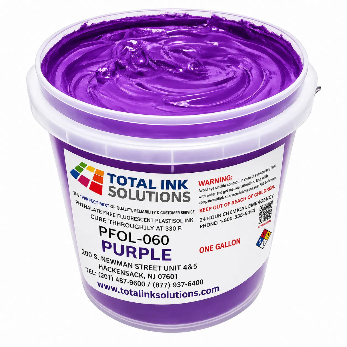 Fluorescent Plastisol Ink gallon container with product label