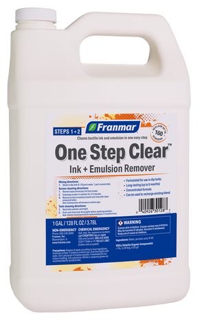 Franmar One Step Clear Ink + Emulsion Remover - 1 Gallon