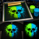 Glow in the Dark Plastisol Ink – Green & Aqua – 4-Hour Glow