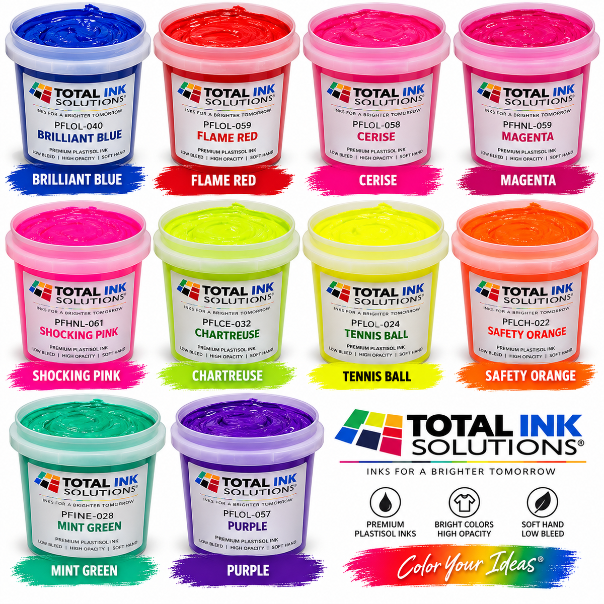 Water-Based Fluorescent Ink – 9 Neon Colors