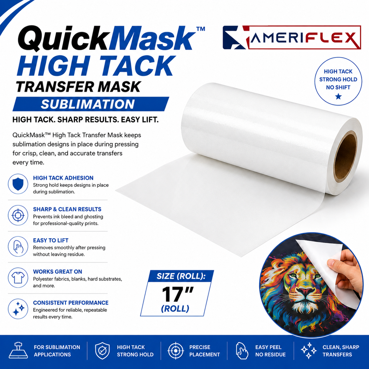 QuickMask™ High Tack Transfer Mask Sublimation – 17"