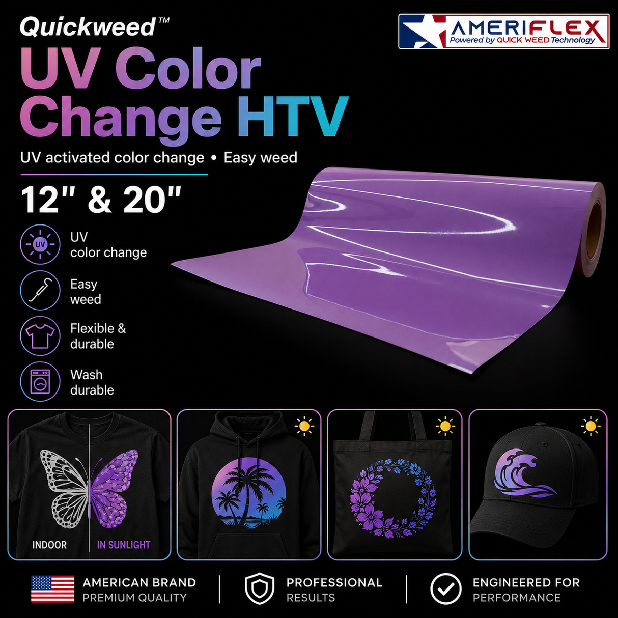 Quickweed™ UV Color Change HTV – 12" & 20"